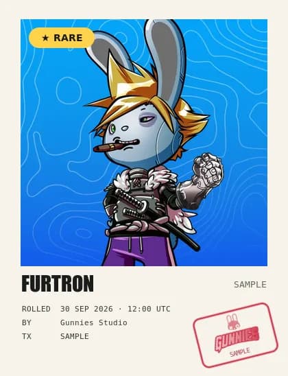 Sample: Furtron (rare), wearing Beaten Eyes, Clouds Hair, Arnold, Cowboy Boots, Purple Gym Shorts, Black Samurai Top, Platinum Infinity Gauntlet