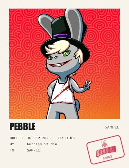 Sample: Pebble, wearing Cat Eyes, Magic Hair, Joker Mouth, Pink Runners, Dexter